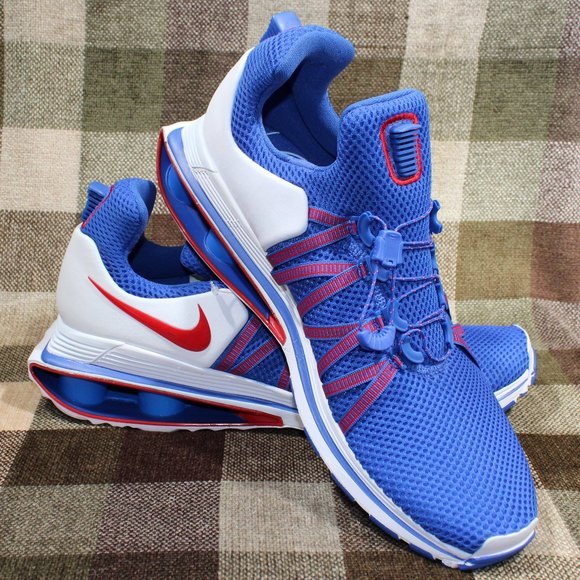 nike shox gravity red white and blue
